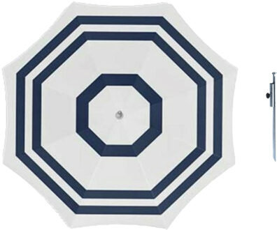 Parasol - Wit/blauw - D120 cm - incl. draagtas - parasolharing - 49 cm