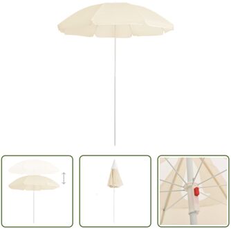 Parasol Zand - 176.5 x 200 cm (ø x H) - Polyester - 8 stalen baleinen Beige