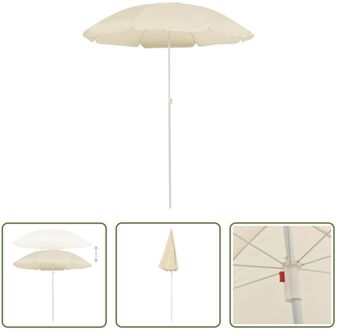 Parasol Zandkleurig Polyester/Staal - 200cm Hoogte - 180cm Booglengte - Weer- en UV-bestendig Beige