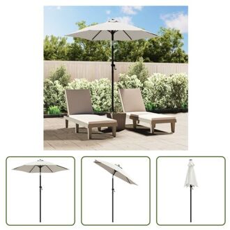 Parasol Zandwit Donkergrijs 200x224 cm - UV-bescherming - Inklapbaar en draagbaar - Aluminium paal