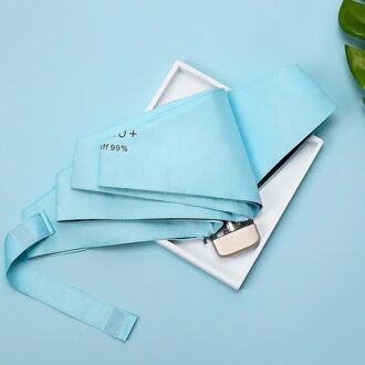 Parasol Zeer Kleine Mini Paraplu Vinyl Paraplu Pocket Zon Bescherming En Ultraviolet Bescherming Parasol blauw