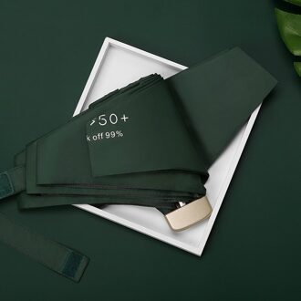 Parasol Zeer Kleine Mini Paraplu Vinyl Paraplu Pocket Zon Bescherming En Ultraviolet Bescherming Parasol donker groen