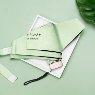 Parasol Zeer Kleine Mini Paraplu Vinyl Paraplu Pocket Zon Bescherming En Ultraviolet Bescherming Parasol licht groen
