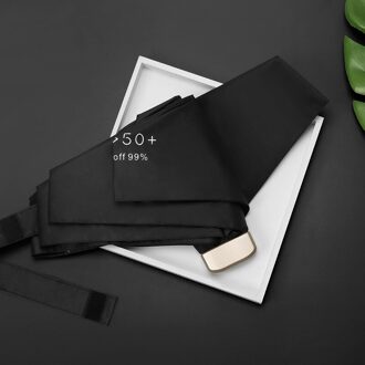 Parasol Zeer Kleine Mini Paraplu Vinyl Paraplu Pocket Zon Bescherming En Ultraviolet Bescherming Parasol zwart