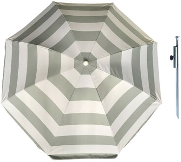 Parasol - zilver - D120 cm - incl. draagtas - parasolharing - 49 cm