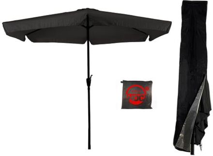 Parasol - Zwart - Black Parasol met hoes - 3m - Stokparasol - Zwarte parasol met Redlabel Parasol hoes
