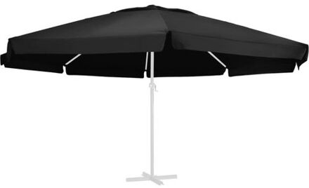Parasoldoek - Vervangingsdoek - 600 cm - Zwart 100% polyester - Water- en uv-bestendig