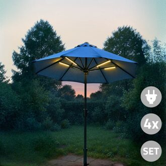 Parasolverlichting LED set Warm Wit - 4 lichtlijnen