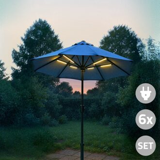 Parasolverlichting LED set Warm Wit - 6 lichtlijnen
