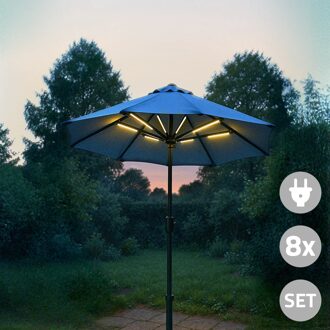 Parasolverlichting LED set Warm Wit - 8 lichtlijnen