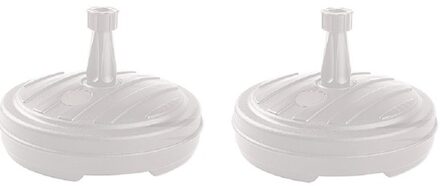 Parasolvoet - 2x - rond - wit - 13 liter - D45 cm - parasolhouder - vulbaar