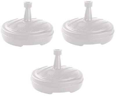 Parasolvoet - 3x - rond - wit - 13 liter - D45 cm - parasolhouder - vulbaar