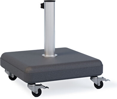Parasolvoet beton 35kg vierkant met wielenset