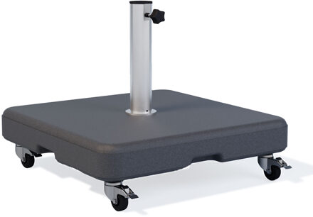 Parasolvoet beton 60kg vierkant (antraciet)   (max 55mm) met wielenset