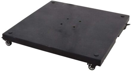 Parasolvoet granietplaat 90kg met wieltjes Zwart