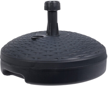 Parasolvoet Rattan look - rond - antraciet grijs - D45 cm - 20 liter - kunststof - vulbaar