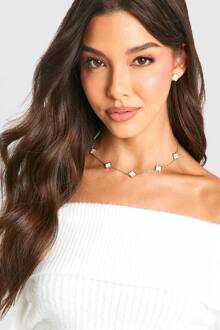 Parel Multi Klaver Ketting, Pearl - ONE SIZE