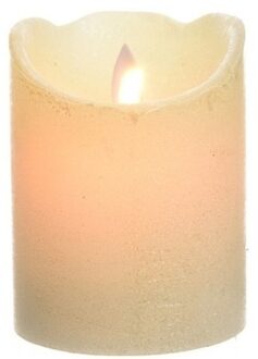 Parel witte LED kaarsen/stompkaarsen 10 cm flakkerend