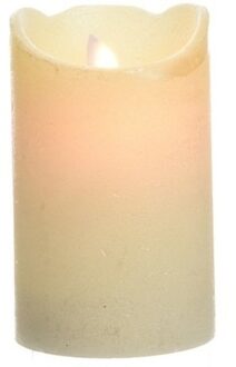 Parel witte LED kaarsen/stompkaarsen 12 cm flakkerend