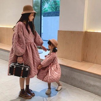 Parent-child padded coat autumn and winter 2020 new female and female Korean version of the net red parent-child padded coat