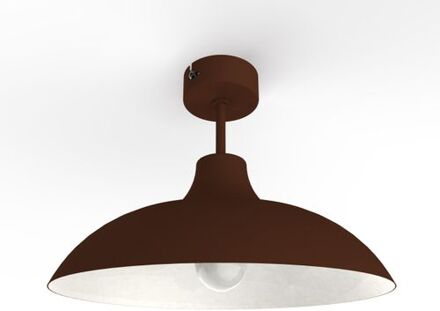 Parigina Plafondlamp, 1x E27, Metaal, Bruin Corten/wit, D.30cm
