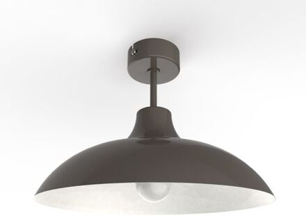Parigina Plafondlamp, 1x E27, Metaal, Taupe Grijs/wit, D.40cm