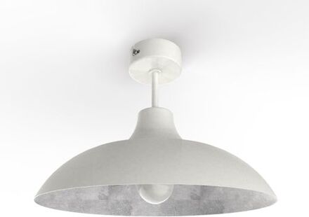 Parigina Plafondlamp, 1x E27, Metaal, Wit/blad Zilver, D.40cm