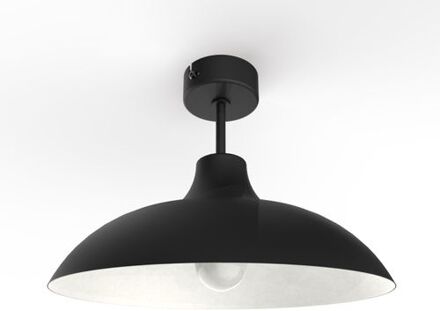 Parigina Plafondlamp, 1x E27, Metaal, Zwart Mat/wit, D.40cm