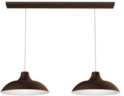 Parigina Track Hanglamp, 2x E27, Bruin/wit, D.30cm L.70cm