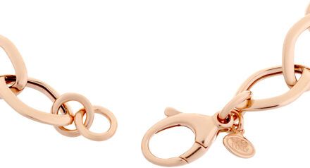 'Parijs' Dames 925 Zilveren Ketting - Roze ZK-7108/RG Rosé