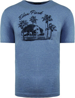 Paris Beach Logo Heren Blauw T-Shirt - M