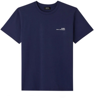 Paris T-shirt in donkerblauw A.p.c. , Blue , Heren - 2Xl,Xl,L,M