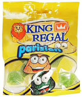 Parisien, assorted jelly beans, 100 gr sachet. King Regal