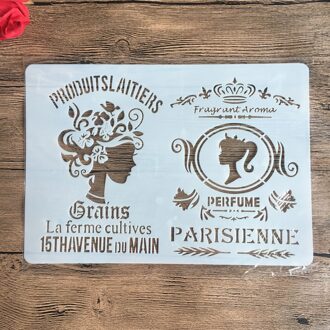 Parisienne Meisje A4 29*21Cm Diy Stencils Muur Schilderen Plakboek Kleuring Embossing Album Decoratieve Papieren Kaart Template