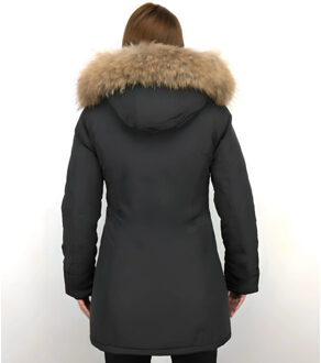 Parka Jas Thebrand  Bontjassen Winterjas Wooly Lang Bontkraag Parka Steekzakken