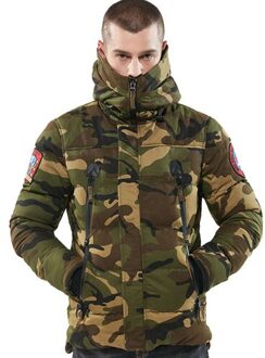 Parka Mannen Winter Jassen Katoen Chaquetas Hombre Camo Overjas Mens Casual Camouflage Heren Jassen Camo groen / XL