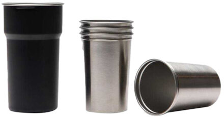 Parks roestvrijstalen beker van 250 ml (set van 4) Zwart - One size