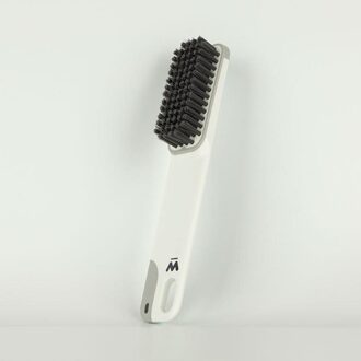 Parrot Two-color Shoe Brush Dual-color Glow Descaling Soft Fur Brush Decontamination Cleaning Brush Handle Shoe Brush 1stk wit A