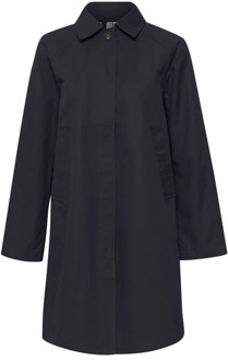 Part Two Stijlvolle donkerblauwe jas met verborgen knopen Part Two , Black , Dames - S