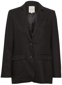 Part Two Zwarte blazer jas met lange mouwen en klassieke kraag Part Two , Black , Dames - 2Xl,Xl,L,M,S,Xs,2Xs