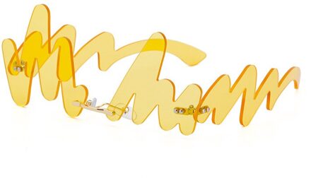 Partij Grappige Zonnebril Vrouwelijke Persoonlijkheid Cool Onregelmatige Wave Zonnebril Vrouwelijke Brief Kloppend Zonnebril Zonnebril geel