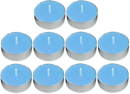 Partijen Diners Bruiloft Decoratie Kleur Kaars 10 Stuks Theelichtje Kaarsen Romantische In Aluminium Cups 4.5 Uur Brandtijd blauw