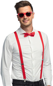Party Accessoireset Stijlvol Rood 3-Delig Rood - Zalm