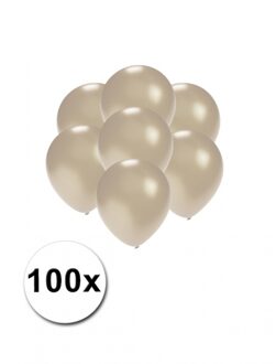 Party ballonnen - klein formaat - zilver - 100x - 13 cm - feestartikelen/versiering - Ballonnen Zilverkleurig