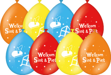 Party balloons - Sinterklaas (8st) Multikleur - Print