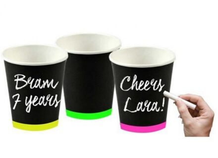 Party bekertjes neon 250 ml Multi