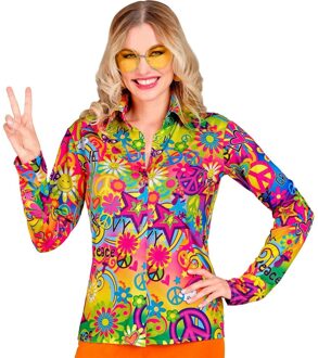 Party Blouse 60's Peace & Love Dames Multikleur - Print