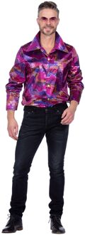 Party Blouse Folie Pailletten Paars Paars - Lila