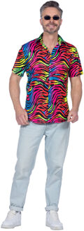 Party Blouse Heren Neon Zebra Multikleur - Print