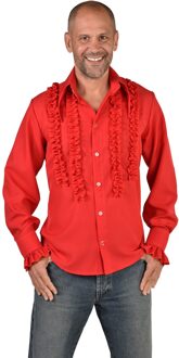 Party Blouse Rouches Zijden Rood Rood - Zalm